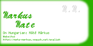 markus mate business card